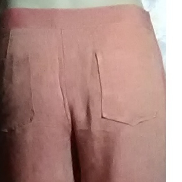 Peck & Peck Weekend Orange Linen Crop Pants Size 4 - Picture 6 of 6